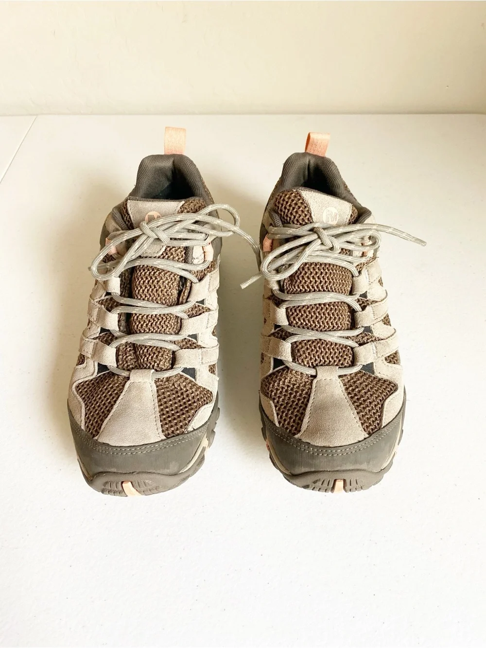 Merrell Alverstone Waterproof Hiking Shoes Aluminum/Coral Size 7.5